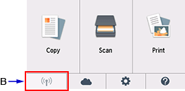 HJEM-skjermbildet: Velg Nettverksstatus